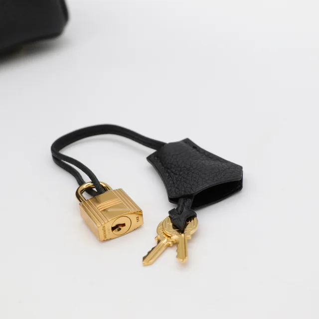 (Super new ♥️ complete accessories) Hermès Birkin 25 BK25 black with gold hardware Togo calfskin handbag platinum package C engraving in Togo leather from Popchill, photo 21 of 22