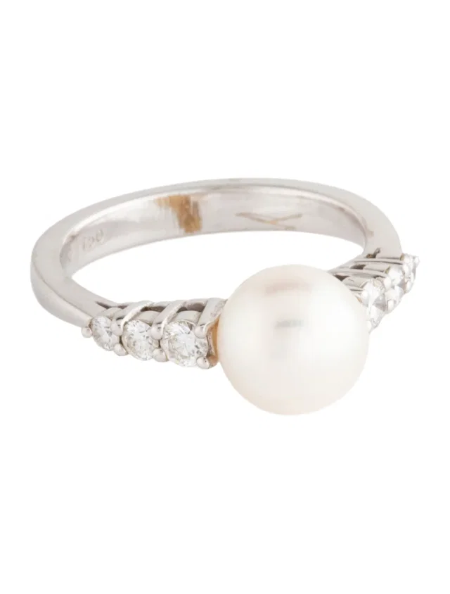 Mikimoto 18K Pearl & Diamond Morning Dew Cocktail Ring in multicolor from The RealReal
