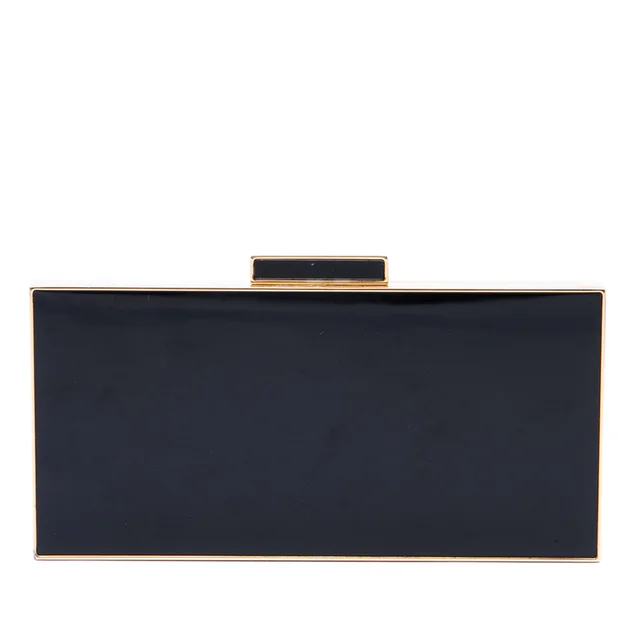 Black Saint Laurent Acrylic Box Minaudiere Clutch in Black Resin from Designer Revival