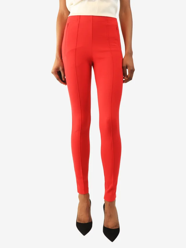 Balenciaga Red slim-leg trousers - size UK 8 in Red from Sign of the Times