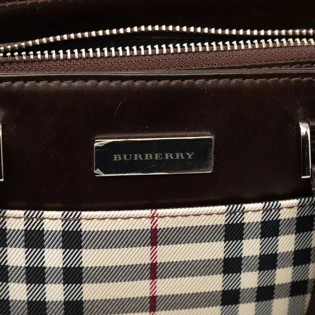 Beige Burberry House Check Canvas Handbag in Beige Canvas from Designer Revival, photo 5 of 6