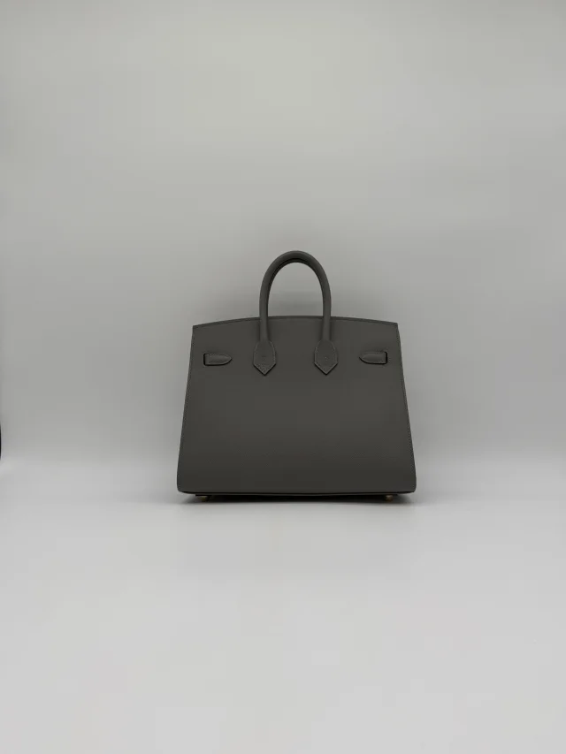 Hermès Birkin 25 Sellier Gris Meyer Madame Gold Hardware in Grey Leather from Luxury Promise, photo 3 of 11