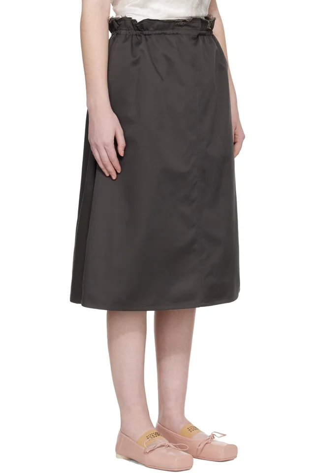 MM6 Maison Margiela Gray Long Skirt, photo 2 of 4 from SSENSE