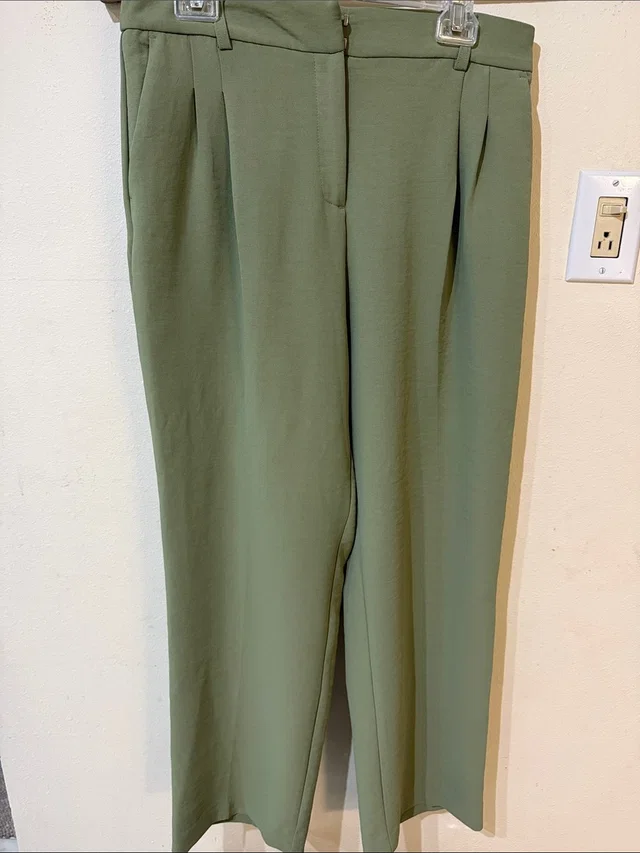 Christian Lacroix Sage Green Tailored Wide-Leg Trousers in green from Poshmark