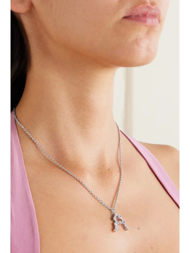 COMPLETEDWORKS + NET SUSTAIN rhodium-plated recycled silver crystal necklace in Metallic, photo 2 of 2 from NET-A-PORTER (Canada)