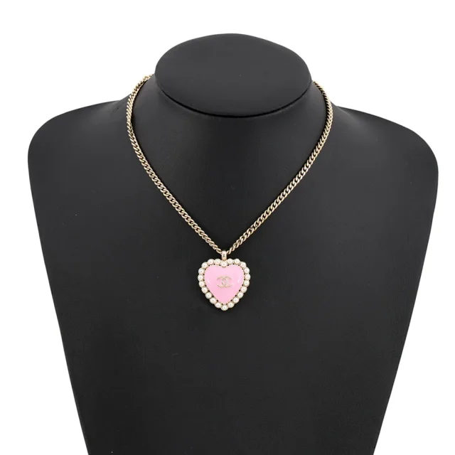 Chanel Heart Necklace PinkABG221 B21625 Metal Costume Pearl Resin in Resin from GALLERY RARE, photo 4 of 10