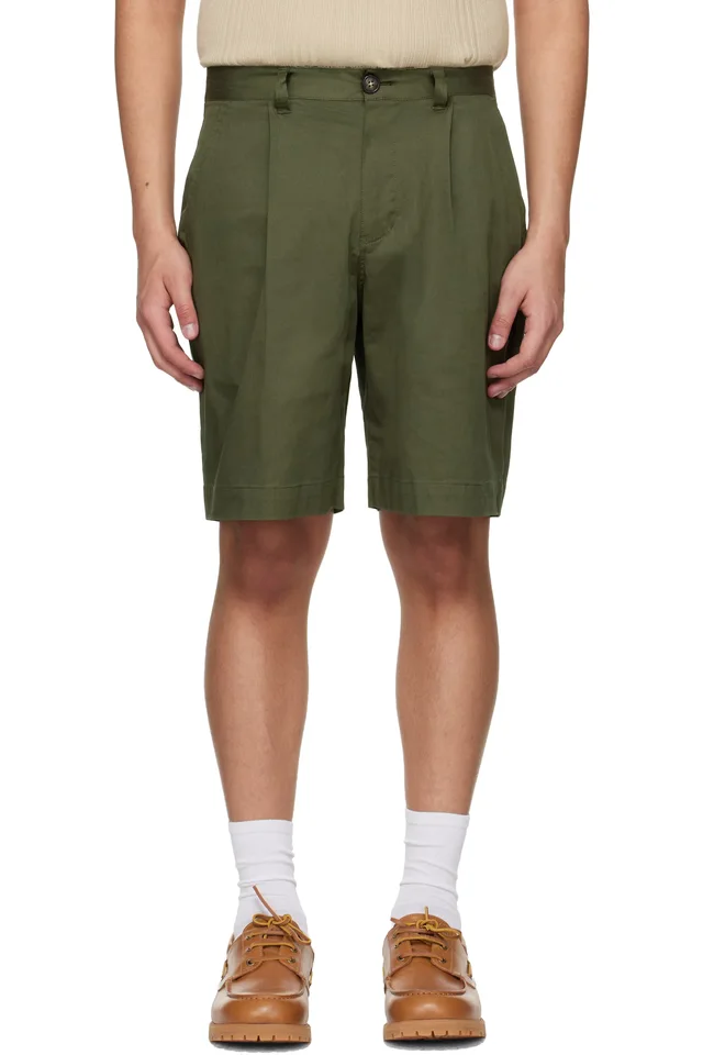 Barbour Khaki Mordey Chino Shorts, image 1 of 1 from SSENSE