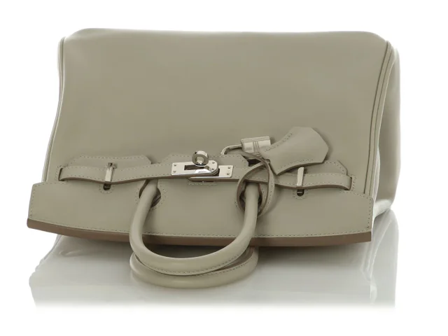 Hermès Gris Perle Swift Birkin 25 in Grey Swift leather from Ann's Fabulous Finds, photo 7 of 10