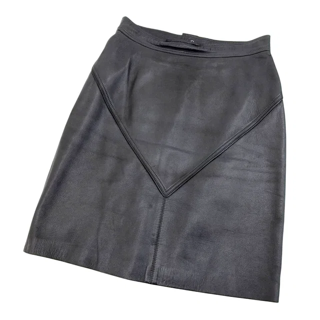 Loewe Vintage Skirt Leather Trapezoid Knee in Leather from The Reluxe