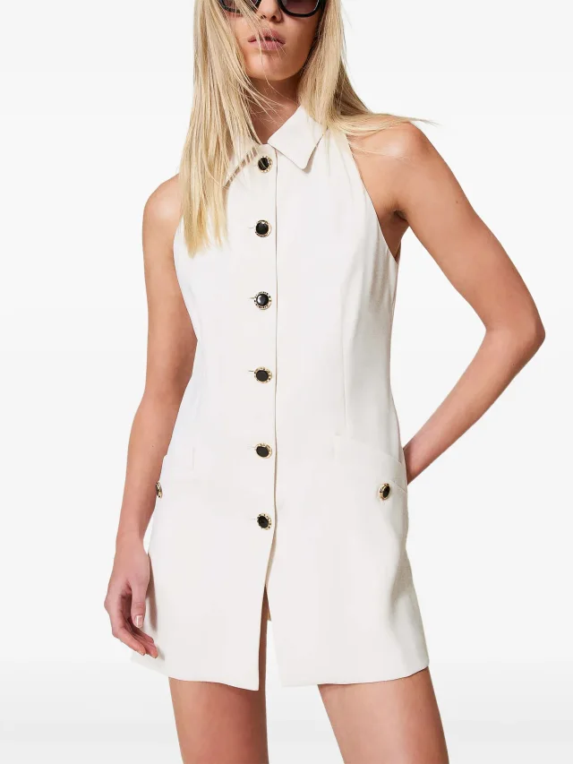 TWINSET mini buttoned fluid-crêpe dress, photo 2 of 2 from FARFETCH
