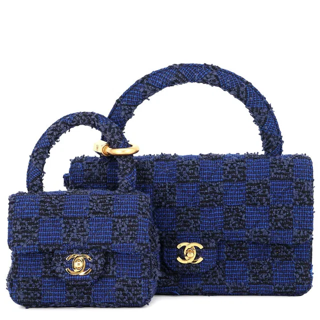 Chanel Parent-child Bag Navy Tweed in Navy Tweed from GALLERY RARE