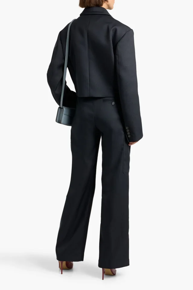 Stella McCartney Gabardine Wide-Leg Cargo Pants in Black, photo 3 of 4 from THE OUTNET