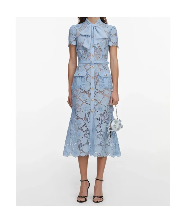 Self-Portrait Lace Tie Neck Midi Dress, photo 4 of 9 from SENSER