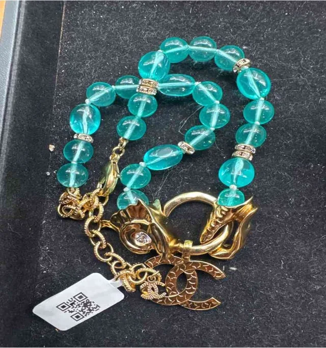 Chanel Macaron Arowana Necklace in Green from Luxury Promise, photo 1 of 1