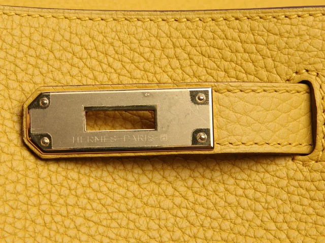 Hermès Jaune Ambre Togo Kelly 28 in Yellow Togo leather from Ann's Fabulous Finds, photo 9 of 11