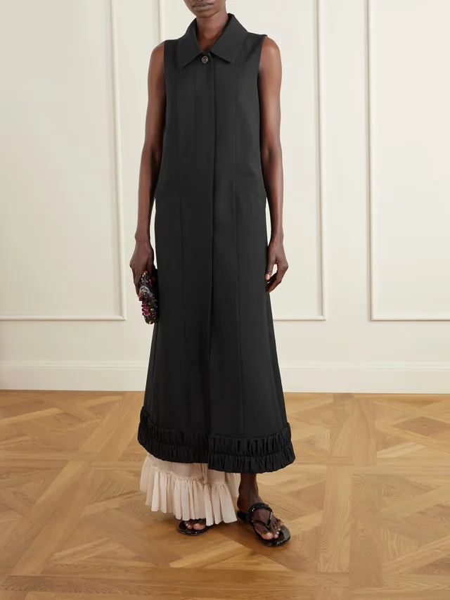 DRIES VAN NOTEN Wool and mohair-blend long coat in Black, photo 2 of 2 from NET-A-PORTER (Canada)