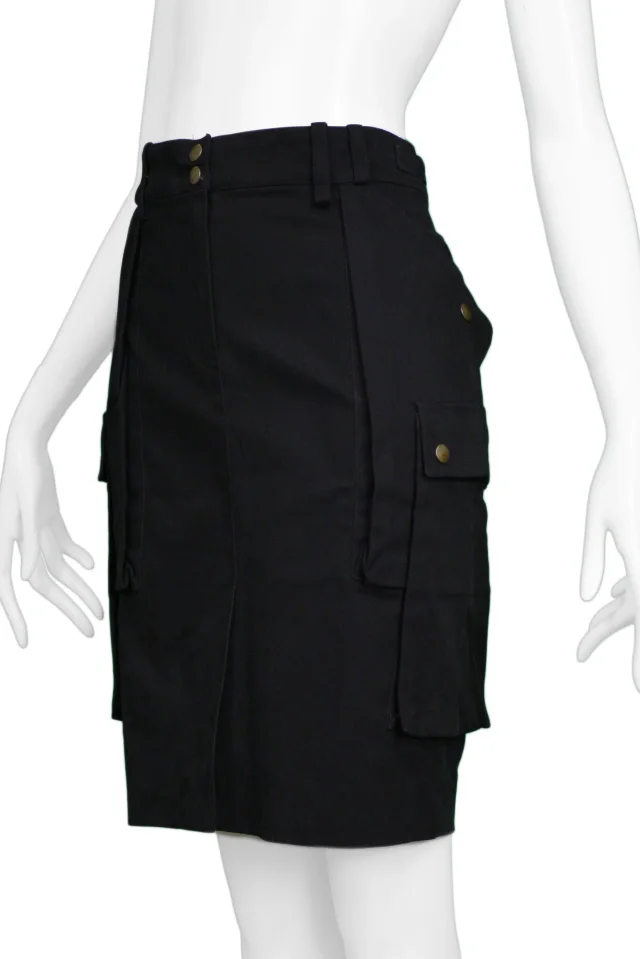 Balenciaga By Ghesquiere Black Cargo Skirt 2002 in Black from Resurrection Vintage, photo 6 of 8