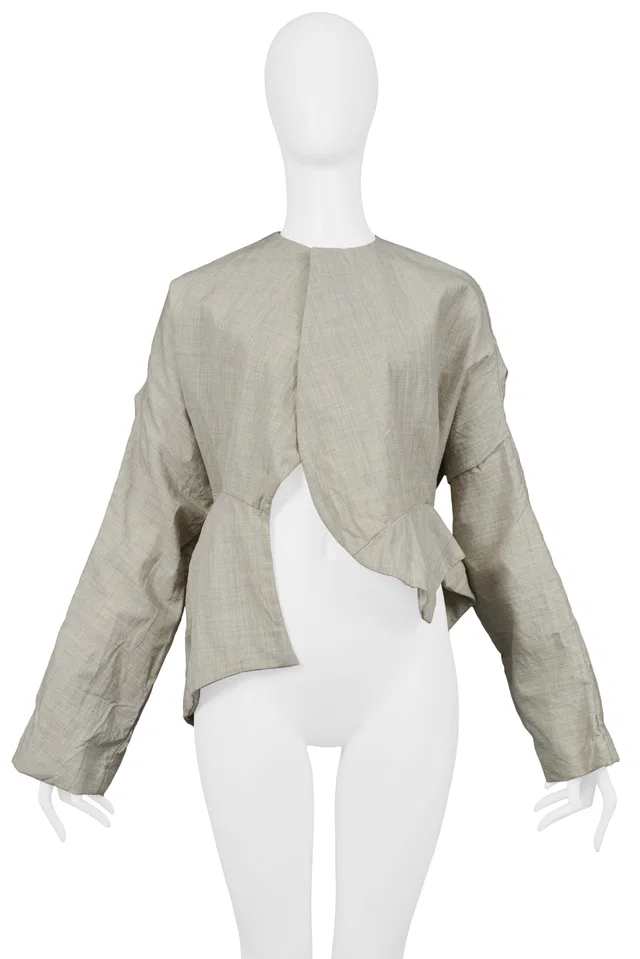 Comme des Garçons Grey Linen Lumps & Bumps Jacket 1997 in Grey from Resurrection Vintage