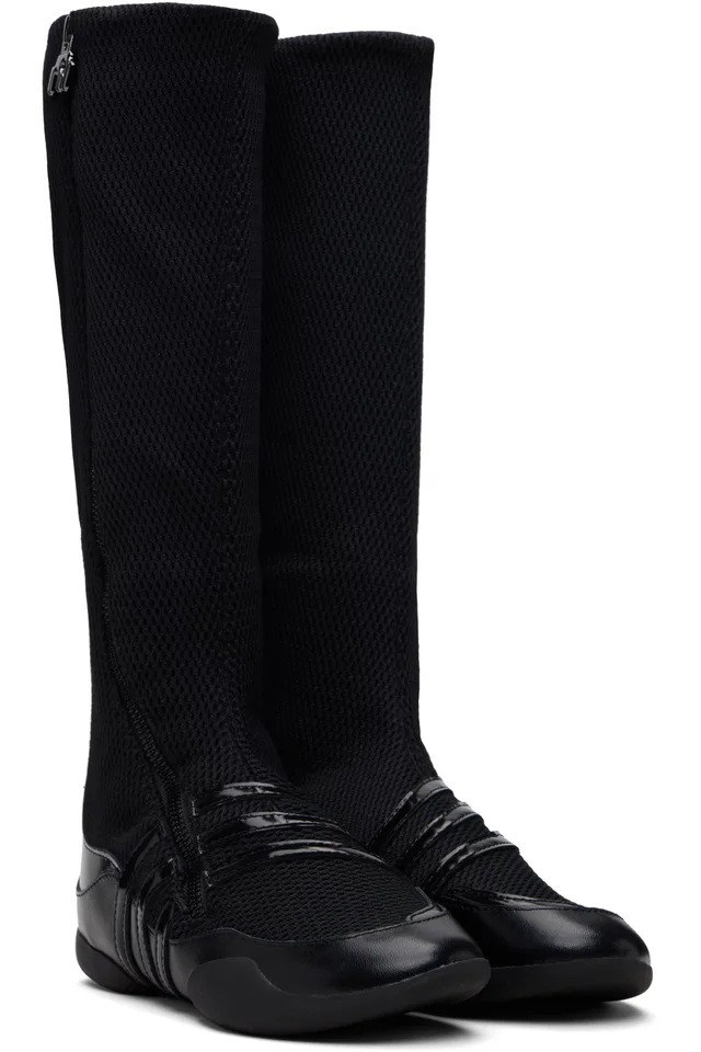 Black adidas Originals Edition Miaou Tall Boots, photo 4 of 5 from SSENSE