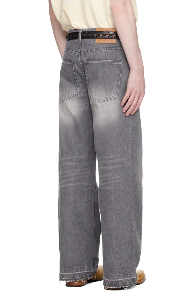 COOR Gray Cut-Off Semi Flare Jeans, photo 3 of 5 from SSENSE