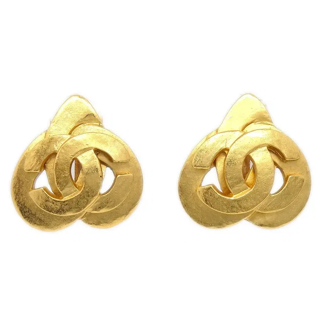 Chanel 1997 Heart Earrings Gold Small in Gold from AMORE Vintage Tokyo