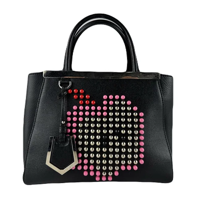 Fendi Toujours Handbag Shoulder Bag Leather Metal Black Pink Silver in silver|gray|pink Leather from Poshmark