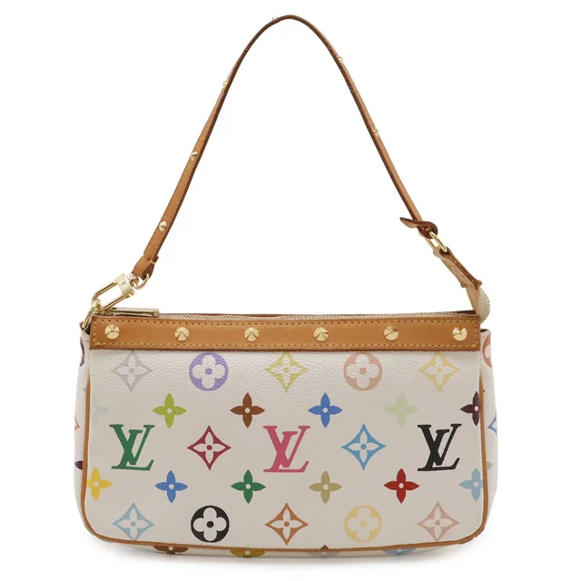 Louis Vuitton Monogram Multicolor Pochette Pouch Party Blanc White in White Coated canvas from The Reluxe