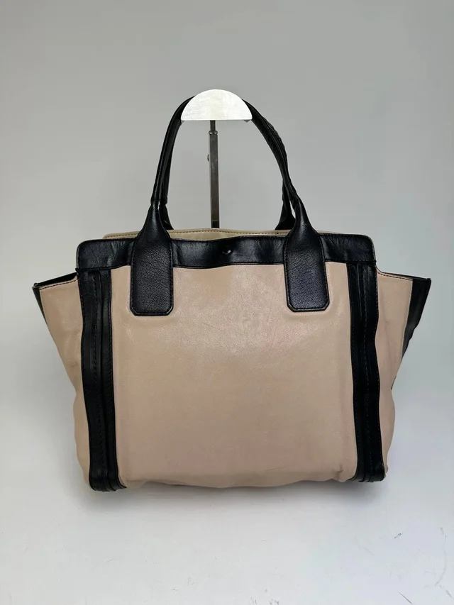 Chloé Vintage Leather Tote Bag Nude Black in black Leather from Grailed