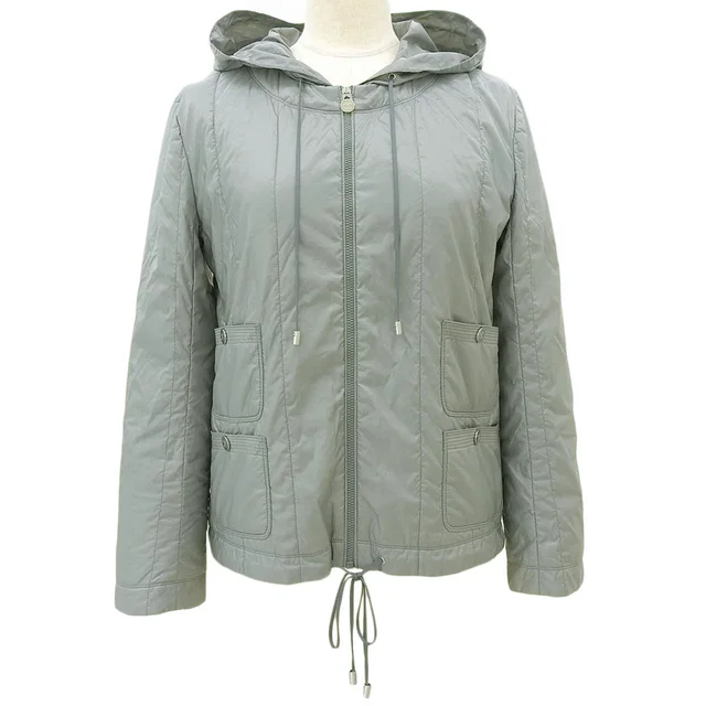 Chanel Nylon CC Mark Button Windbreaker #40 Khaki in Green Nylon from VINTAGE QOO TOKYO