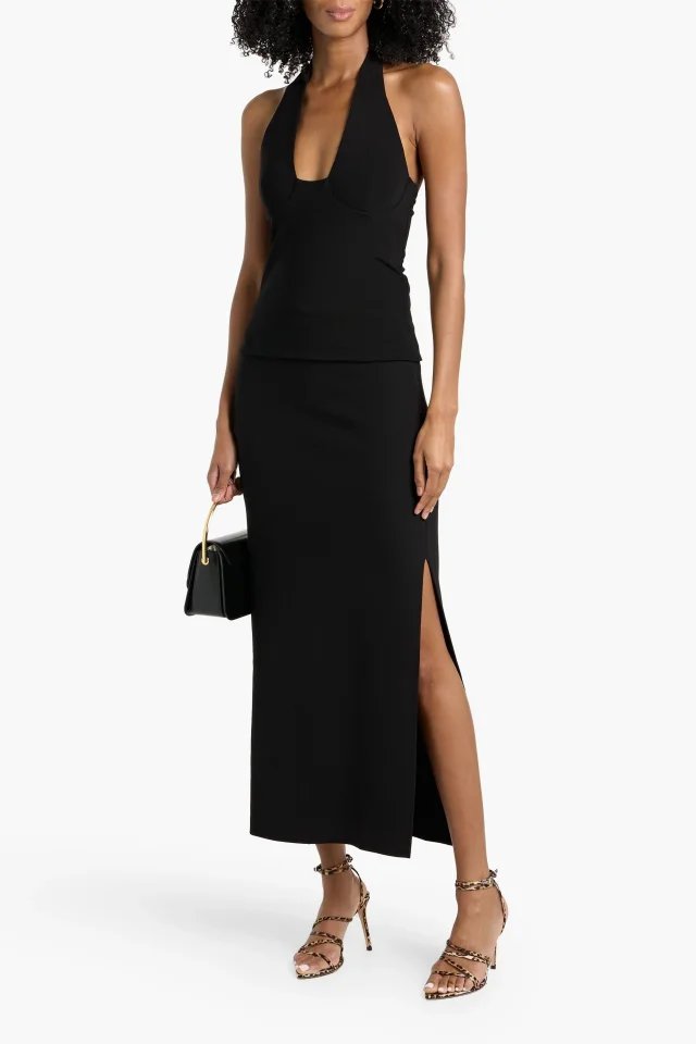 Esse Studios Stretch-Jersey Halterneck Top in Black, photo 2 of 4 from THE OUTNET