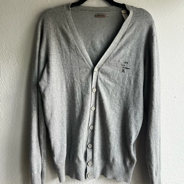Diesel Cardigan Vintage Sweater Grey Y2k Small in gray from Poshmark