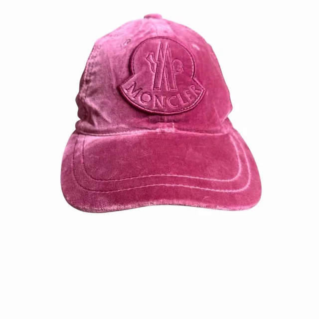 Moncler Logo Patch Velvet Baseball Cap Hat One Size Adjustable in pink Velvet from Poshmark