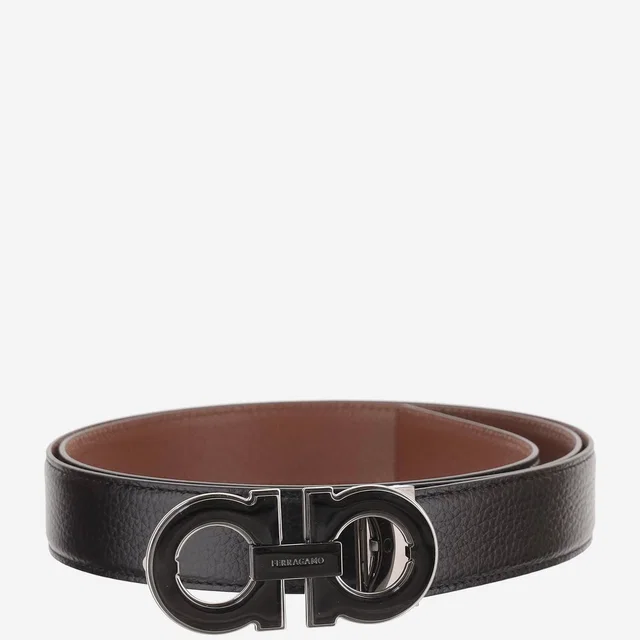 Ferragamo Calf Leather Belt — Black in Black Calfskin from HEWI