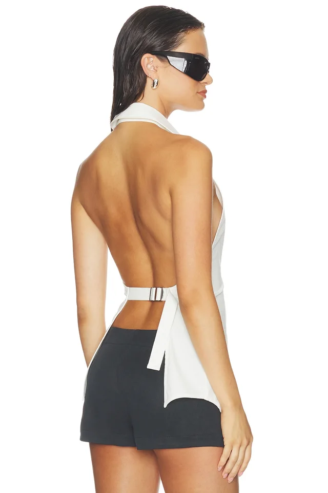 HAELO Cinch Halter Shirt in White, photo 3 of 7 from REVOLVE (Canada)