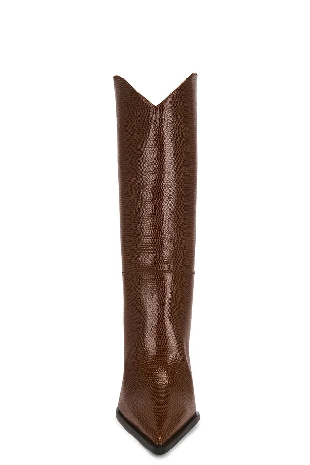 Coperni Lizard Print Cowboy Bridge Boot in Brown Camel, photo 4 of 5 from REVOLVE (Canada)