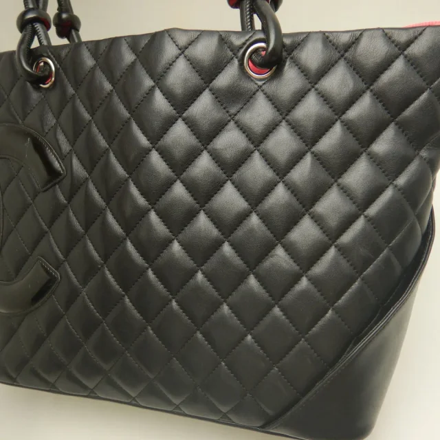 Chanel Cambon Ligne Lambskin Tote Bag in Black Lambskin from LuxUness, photo 5 of 8