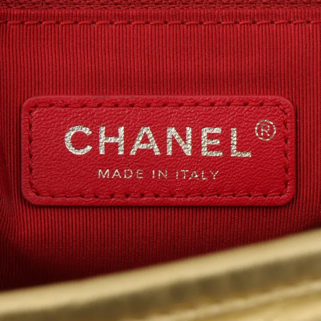 2016-era CHANEL "Gabrielle" Chain Shoulder Bag, Gold in Gold Calfskin from VINTAGE QOO TOKYO, photo 6 of 13