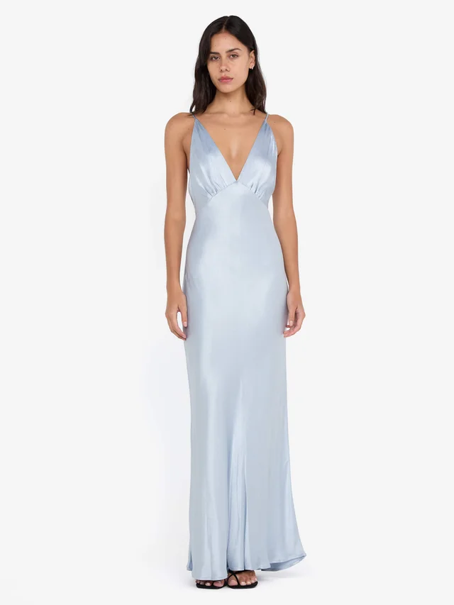 Bec&Bridge MOON DANCE V MAXI DRESS - DUSTY BLUE in Blue from BEC + BRIDGE, photo 1 of 1