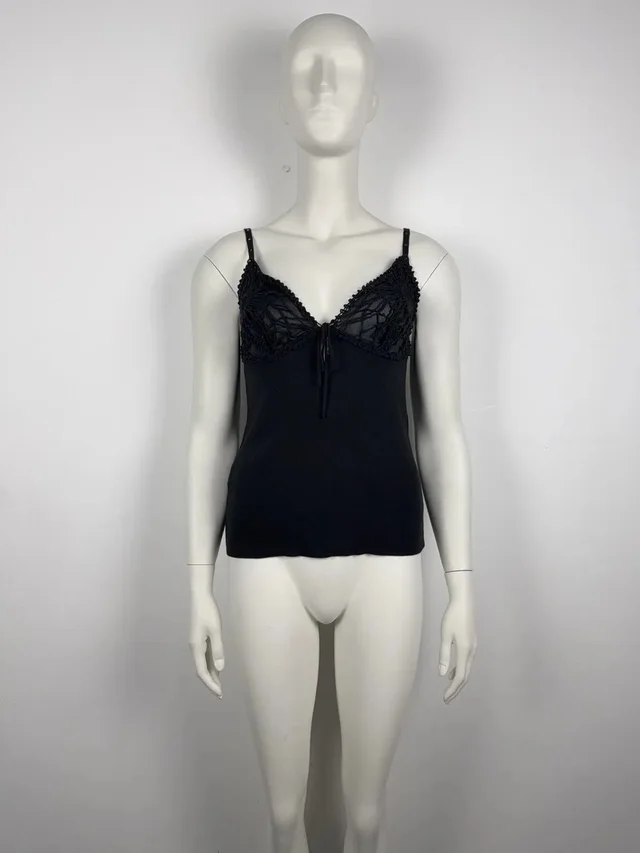 Alexander McQueen Vintage 1990’s Beaded Knit Spiderweb Top in black from Grailed