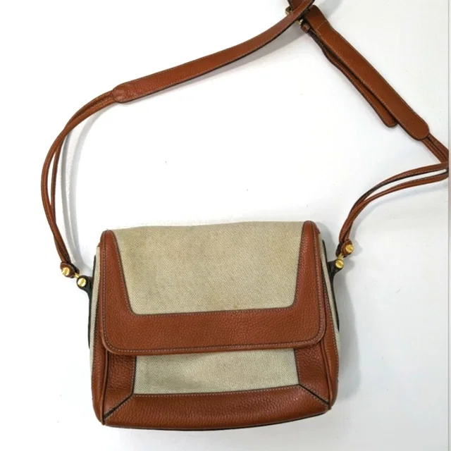 Bally Vintage Cream Canvas With Brown Leather Bag in brown|red Canvas from Poshmark