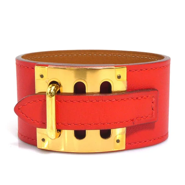 Hermès Leather Charm Bracelet in orange Leather from Poshmark