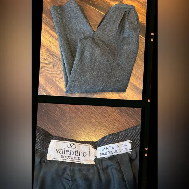 Valentino Garavani Boutique Vtg Italy Wool Trouser Women’s 24x30.5 Gray Lined Straight in gray Wool from Poshmark