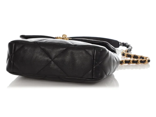 Chanel Small Black Quilted Lambskin 19 Flap in Black Lambskin from Ann's Fabulous Finds, photo 2 of 2