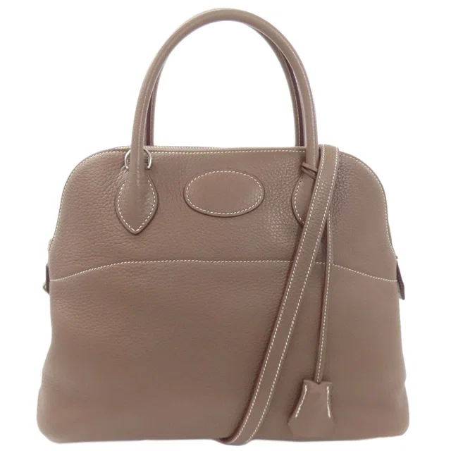 Hermès Bolide 31 Etoupe Silver Handbag Taurillon in Taupe from The Reluxe