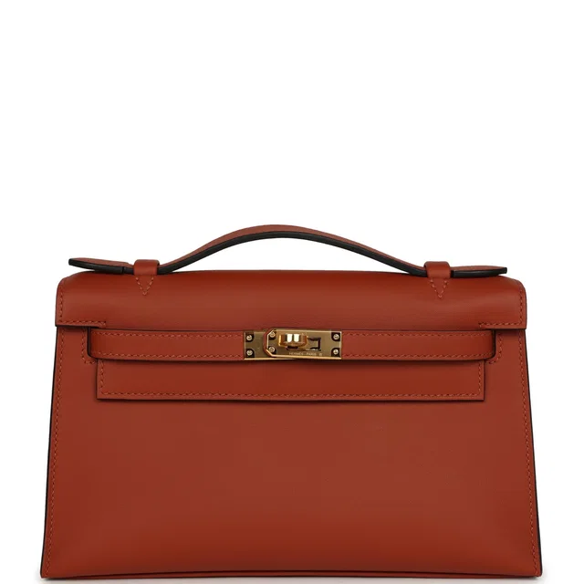 Hermès Kelly Pochette Cuivre Swift Gold Hardware in Swift leather from Madison Avenue Couture