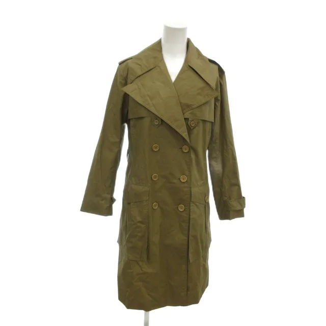 Saint Laurent Trench Coat Sanyo Double Breasted Gun Flap Long Beige in Beige from The Reluxe