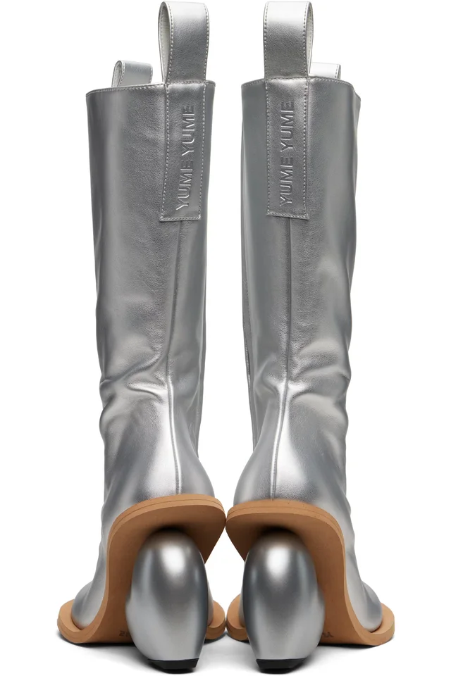 YUME YUME SSENSE Exclusive Silver Love Tall Boots, photo 2 of 5 from SSENSE