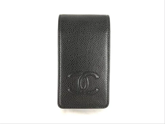 Chanel Noir Caviar Iphone 4S Case in Black Caviar leather from Bagriculture