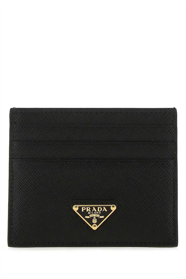 Prada Saffiano Leather Card Case — Black Vitello Cases in Black Saffiano leather from HEWI