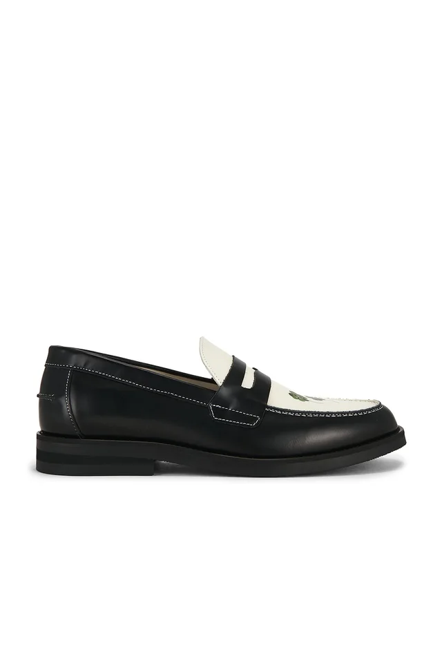 Duke + Dexter Wilde Clover Penny Loafer in Black & White, photo 2 of 5 from REVOLVE (Canada)